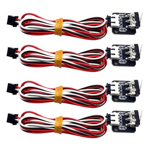 Xzante 3D 프린터 리미트 스위치 4 조각 기계식 모듈 3 핀 램프 Reprap CR-10 부품 및 액세서리에 적합, 블랙 & 레드