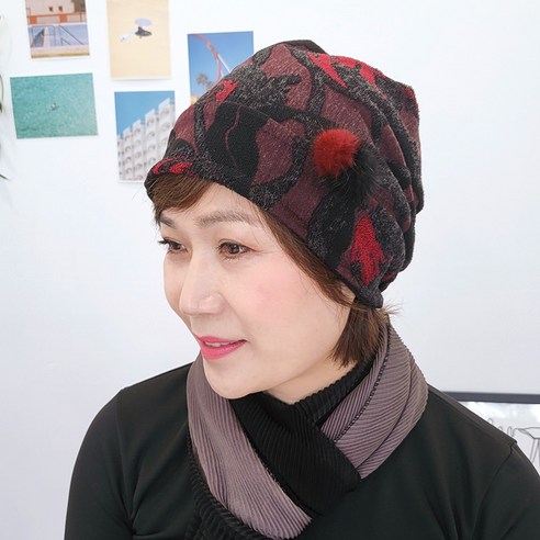 가을 겨울 제니퍼쟈가드 두건 비니 중년 반다나 여자 모자