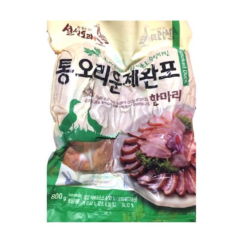 (냉장)통오리훈제완포(에스푸드 1kg), 4개, 1kg