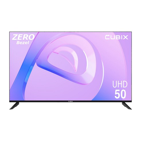 티비  큐빅스 고화질 4K UHD LED TV 127cm(50인치) 스탠드형 벽걸이 가능 에너지효율 1등급 자가설치 기사방문설치, 스탠드형 택배배송