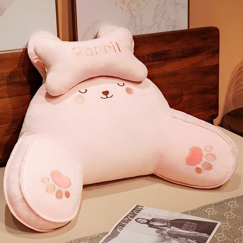 텐포크 등받이 쿠션 침대 틈새쿠션 의자 허리베개 쇼파 대형 등쿠션 등받이 90*40cm, 곰돌이 브라운