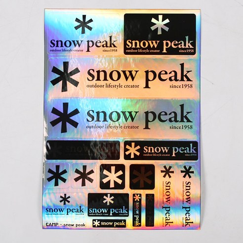 SNOWPEAK 스노우피크 캠핑 용품 꾸미기 방수 스티커 리폼, 홀로그램, SNOW PEAK