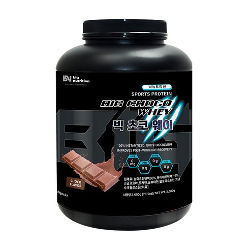 빅뉴트리션 빅 초코 웨이 2kg (WPC 63.3% + ISP 15%) /단백질보충제, 1개