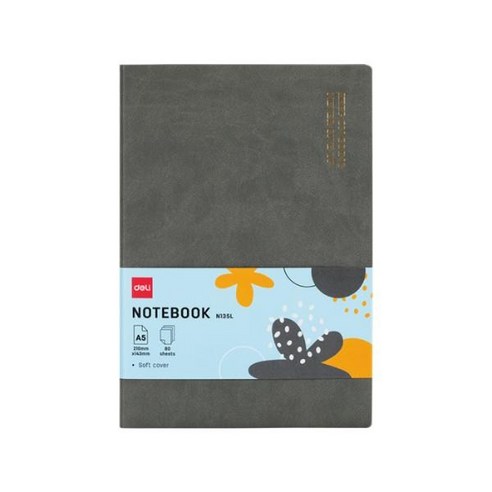 DELI) EN135L 칼라소프트커버 양장다이어리A5(80매 1권, 그레이