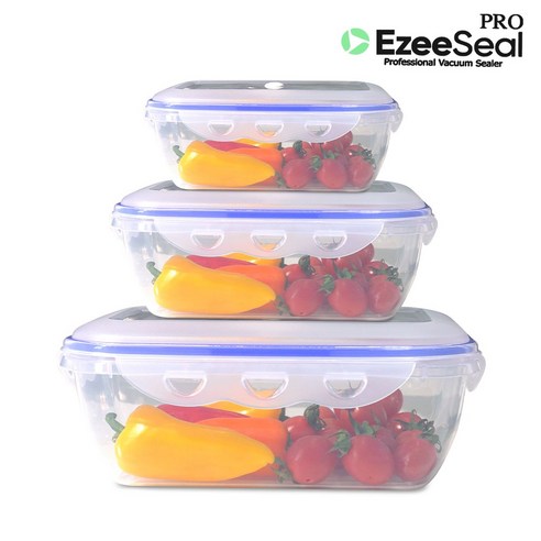 이지씰프로 진공밀폐용기 3종세트 반찬통 이유식 소분 사각 투명압축 보관용기, 1개