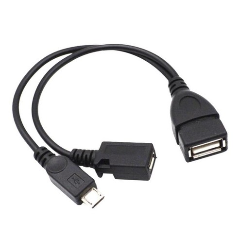 마이크로 USB 쪼개는 도구 케이블 OTG 힘 증강 코드 USB 2.0 여성 케이블 핵심, 블랙, 설명, 플라스틱