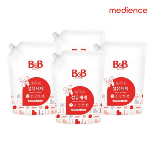 비앤비 세제 베이비파우더 1500ml 리필 4개입+(닥터아토 스킨 40ml 체험팩 증정)_BB02