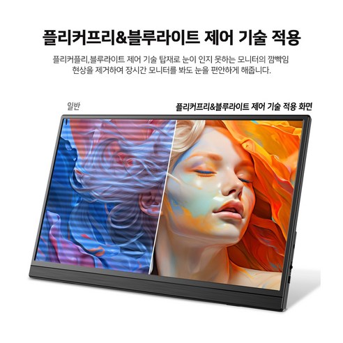 에비크 35.56 cm FHD DEX 휴대용 모니터 초경량 포터블 IPS HDR, M156C10