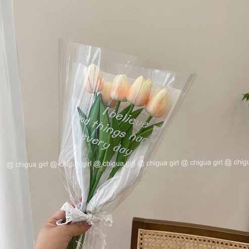 DFMEI 튤립 페이크 플라워 모티브 장식 꽃 포토 아이템 꽃다발 셀카 핸드백, 색깔3, 하나