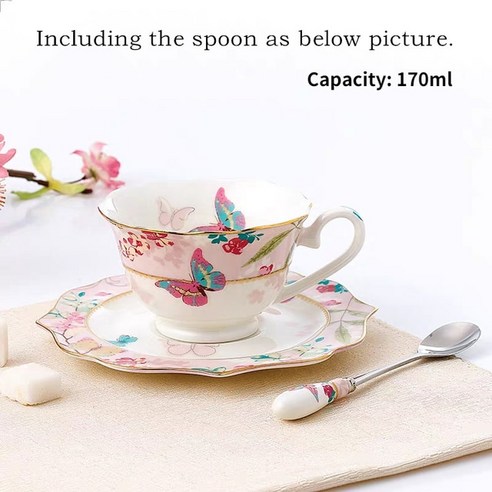 FREELIFE 명품 커피잔세트 예쁜 도자기 NW-335, Butterfly B-32