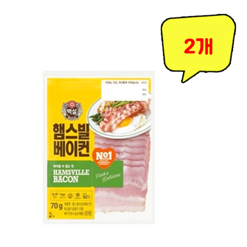 CJ 햄스빌 베이컨 70g, 70g, 2개