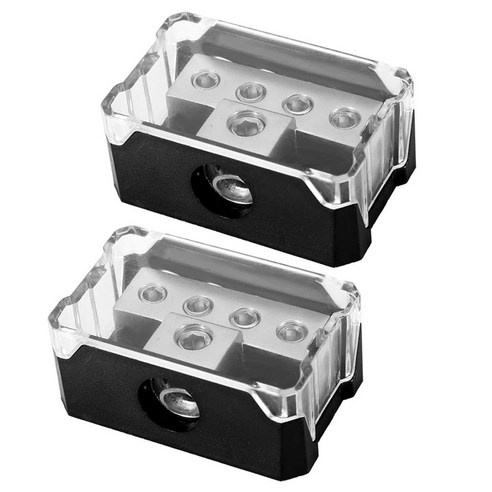 노 브랜드 4Way 배전 블록 0/2/4 AWG 게이지 In 4/8/10 Gauge Out 오디오 분배기 X2 용 자동차 연결 (1 4 Out), 전원 분배기 블록