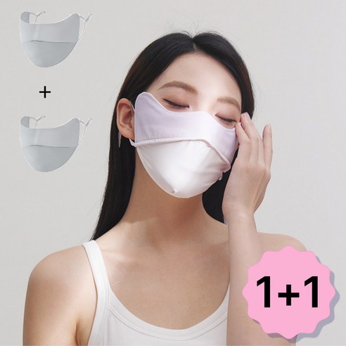 1+1 자외선차단 아이스 골프 쿨 스포츠 마스크 소소명명, 그레이+그레이