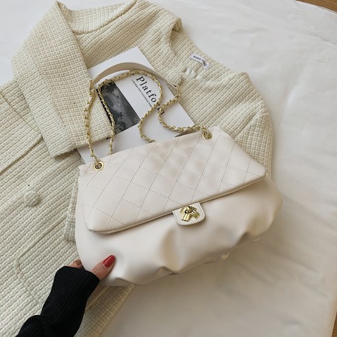 KORELAN 마름모 가방 여성용 가방 가을 겨울 빈티지 핸드백 크로스 숄더 체인 스퀘어 가방