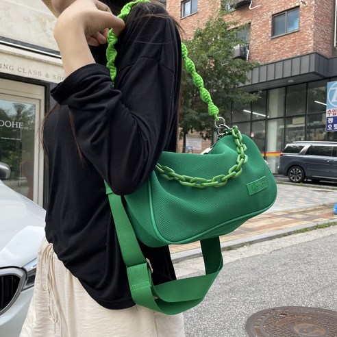 [ACC포함] 마카롱 벌집원단 체인 스트랩 숄더백 크로스