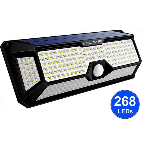 Leclstar 268 LED 태양 정원 빛 야외 조명 태양 모션 센서 빛 방수 태양 전원 램프 태양광 조명 정원등 가로등 1-6 팩 태양광야외등, 268LED-1PCS