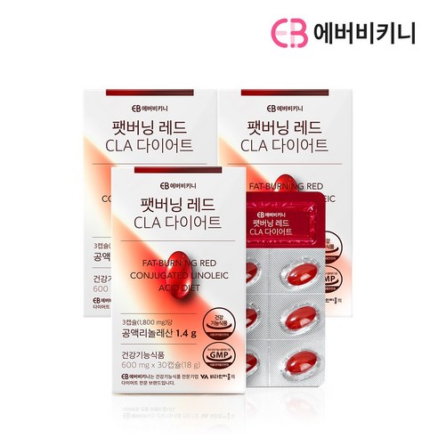 에버비키니 팻버닝 레드 CLA 다이어트, 30정, 3개