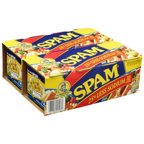 Hormel Spam 25% Less Sodium 호멜 스팸미국 햄 저염 340g 8캔, 340g, 8개