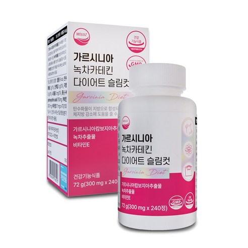 웰리즈 가르시니아 녹차 카테킨 다이어트 슬림컷 체지방 감소 300mg X 240정, 1개