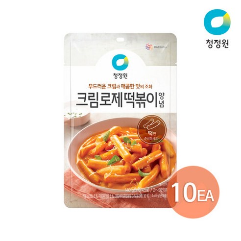 청정원 크림로제 떡볶이양념 140g x 10개, 40개