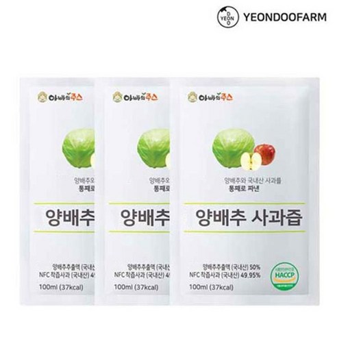 연두팜 찢어먹는 양배추 사과즙 30p, 3L, 2개