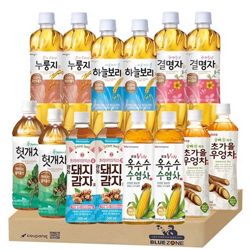 차음료 500ml A세트 7종 14개입 (누룽지차2+하늘보리차2+결명자차2+헛개차2+v라인 옥수수수염차2+돼지감자차2+초가을우엉차2)