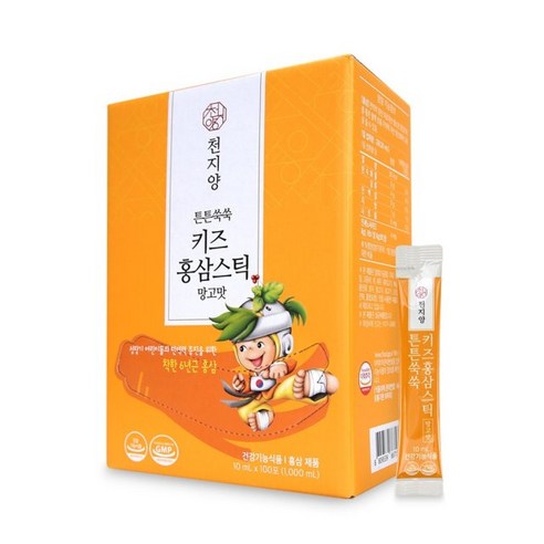 천지양 유아용 튼튼쑥쑥 키즈 홍삼스틱 망고맛 100p, 1L, 1개