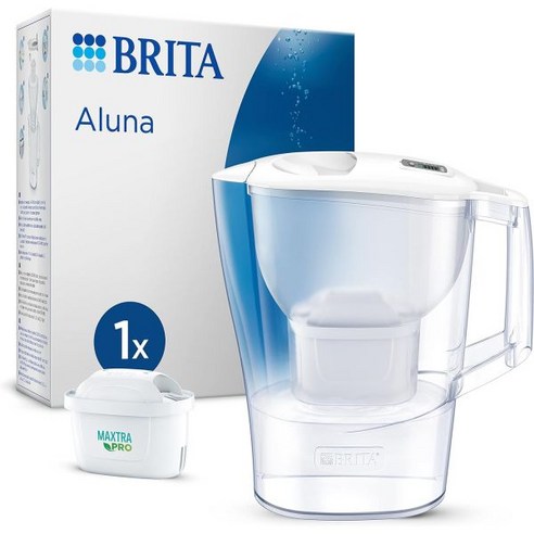 Besuche den BRITAStore 정수기 필터 카트리지 정수 CREMA BRITA 용기 알루나 화이트2.4l MAXTRA PRO 올인원 1개 포함 물 속의 석회질 염소 브리타알루나