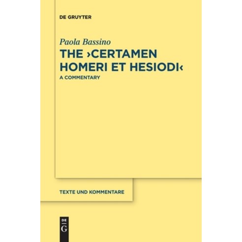 The "Certamen Homeri et Hesiodi" Paperback, de Gruyter