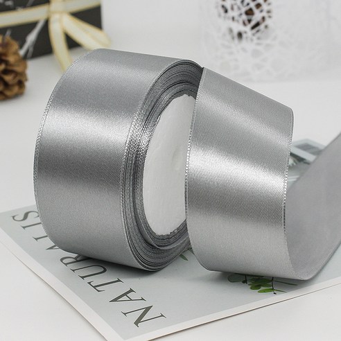 기본 새틴 공단 리본끈 40mm 22m, 59# 그레이