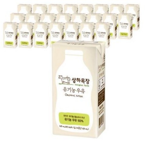 상하목장 유기농 멸균 우유 백색 200ml, 31개