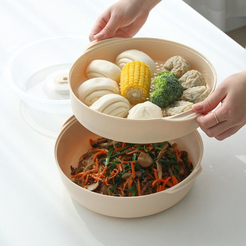 국내에서 직접 제작된 마카롱 모양의 실용적인 전자레인지 스팀 찜기