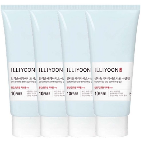 [일리윤]세라마이드 아토 수딩 젤 175ml + 아토집중크림30ml 증정(옵션수량상관없이 무조건1개) / 피부진정 산뜻촉촉 고수분젤로션, 4개
