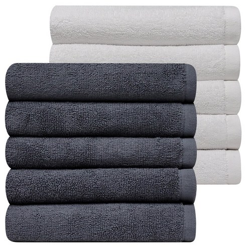 10장 데일리타올 30수 120g, 챠콜그레이5장+화이트5장, 10개