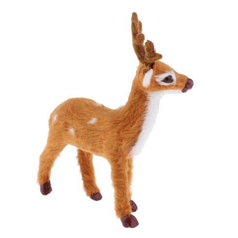 현실적인 엘크 순록 장난감 입상 크리 에이 티브 크리스마스/새해 장식 선물, 브라운, 11cm, 패브릭