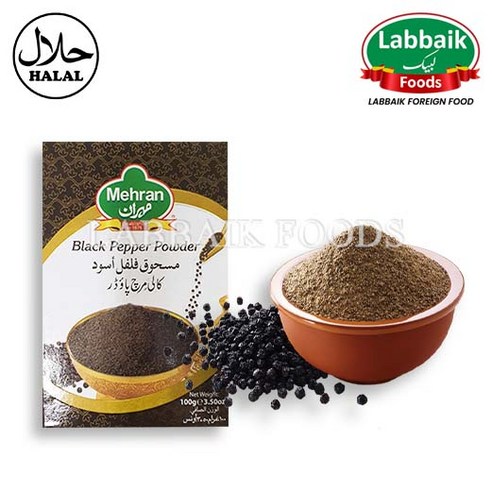 MEHRAN Black Pepper Powder (Kali Mirch Powder) 100g 메란 흑후추 가루(향신료), 1개 쉐프원식용유