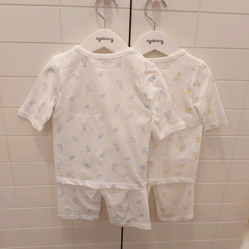 무형광 면 100%, 아가방 7부 내의로 여름철 아기 피부를 편안하게