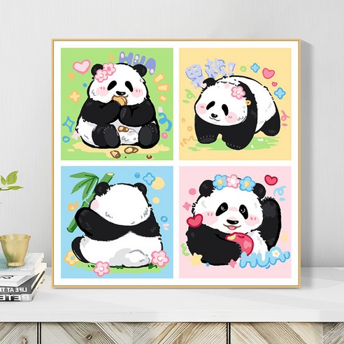 다솜이네 DIY 명화그리기 판다 유화 세트 30 x 40cm, 판다11, 1개