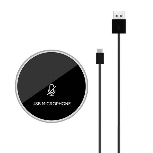 회의 마이크 음소거 해제 플러그 앤 플레이 노트북 녹음용 USB 마이크, 8x1cm, 검은 색, 금속