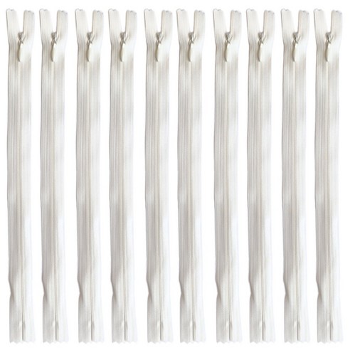 25cm 콘솔지퍼 10인치 콘실지퍼 숨은지퍼, 10개, 백아이보리(030)