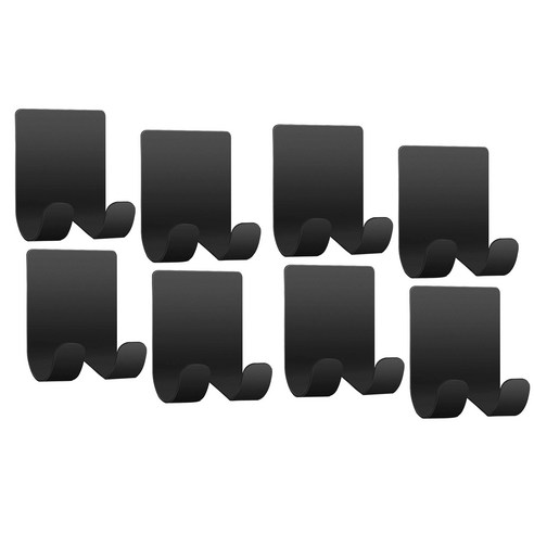 노 브랜드 면도기 샤워 주방 욕실 플러그 수건 목욕 가운 블랙에 대 한 8 pcs 자체 접착 후크 스테인레스 스틸 방수 홀더, 1개, 검은 색
