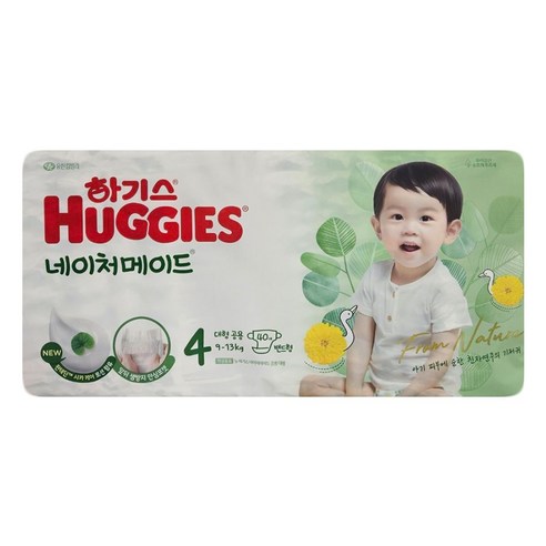 하기스 신형 네이처메이드 기저귀 밴드형 남여공용, 4단계, 40매 4단계 × 40매, 단계 × 총 수량 섬네일