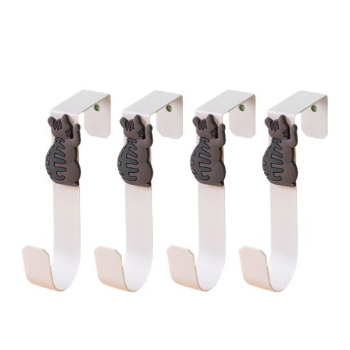 칼리오페 야옹이 캐릭터 도어 후크, 그레이 화이트, 4개