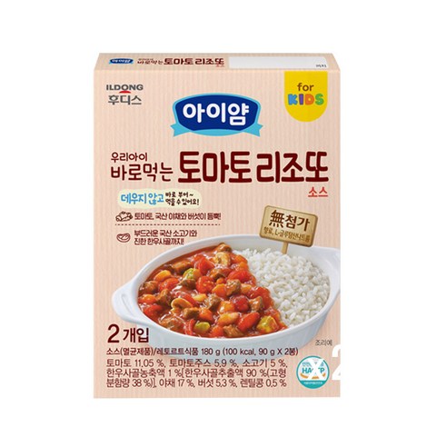 일동후디스 아이얌 우리아이 바로먹는 토마토 리조또 소스 180g 토마토+소고기 혼합맛 × 180g × 1개, 맛 × 개당 중량 × 수량 섬네일