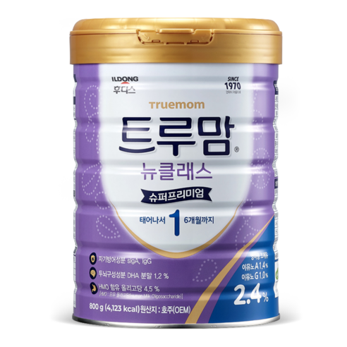 트루맘 뉴클래스 슈퍼프리미엄 800g 1단계 1캔 (태어나서 6개월까지) – 1개 분유