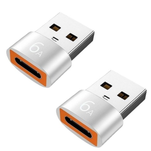 제이스마트 6A 고속 C타입 to USB A 3.0 변환젠더, 2개, 2cm, 실버