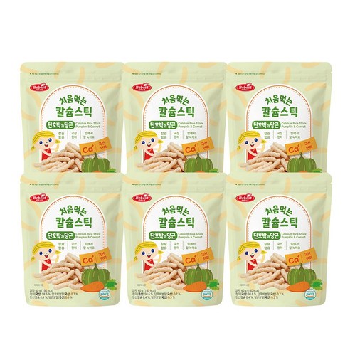 베베스트 처음먹는 칼슘 스틱 - 단호박과 당근, 40g, 6개