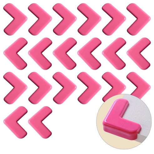 네츄럴파크 컬러 코너 보호대 책상 가구 모서리 보호, 20개, 핑크 20P