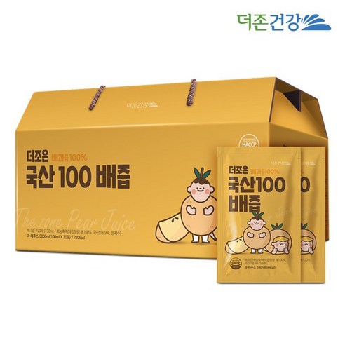 더조은 국산100 배즙 100ml 30포 1박스, 1개 배 효능