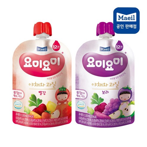 팔도뽀로로 [매일유업] 요미요미 야채와과일 100ml 빨강12+보라12(총24팩), 24팩, 빨강 12팩+보라 12팩 Best Top5